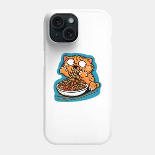 Cat eating spaghetti meme Phone Case