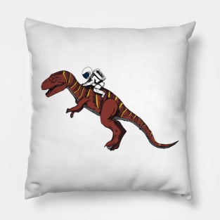 Spaceman ridding a T Rex Pillow