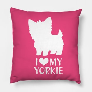 I Love My Yorkie Pillow