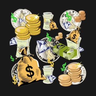 Money Cash Dollar Diamonds T-Shirt