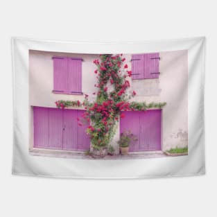 Provence Colorful House Facade Tapestry