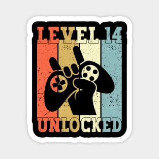 Level 14 Unlocked Video Gamer 14 Years Old 14th Birthday Level Unlocked Magnet