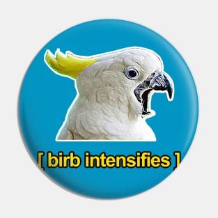 Birb Intensifies - Meme Humor Design Pin