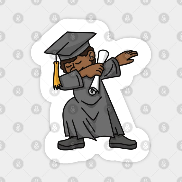 Black boy student dab dabbing graduation school Magnet by LaundryFactory