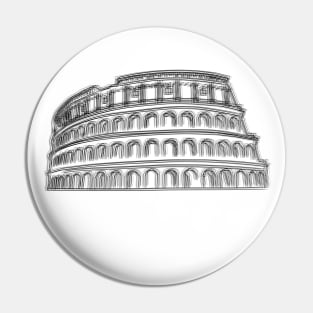 Minimalist Rome Colosseum Drawing Pin