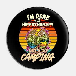 HIPPOTHERAPY AND CAMPING DESIGN VINTAGE CLASSIC RETRO COLORFUL PERFECT FOR  HIPPOTHERAPIST AND CAMPERS Pin