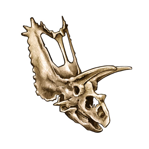 Dinosaur Skull Pentaceratops Sticker by CassWArt