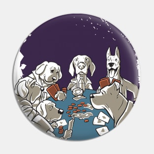 Dogs Playing Card Pin