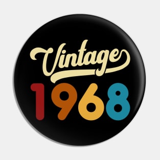 1968 Vintage Gift 52nd Birthday Retro Style Pin