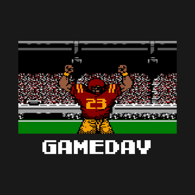 Maroon and Gold Football Gameday Retro 8 Bit Linebacker by SLAG_Creative