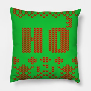 1980s Ugly Holiday Christmas Sweater Nordic Ho Ho Ho Pillow