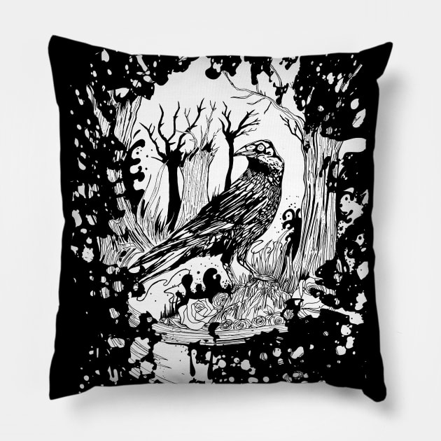 The Black Crow Pillow by adamzworld