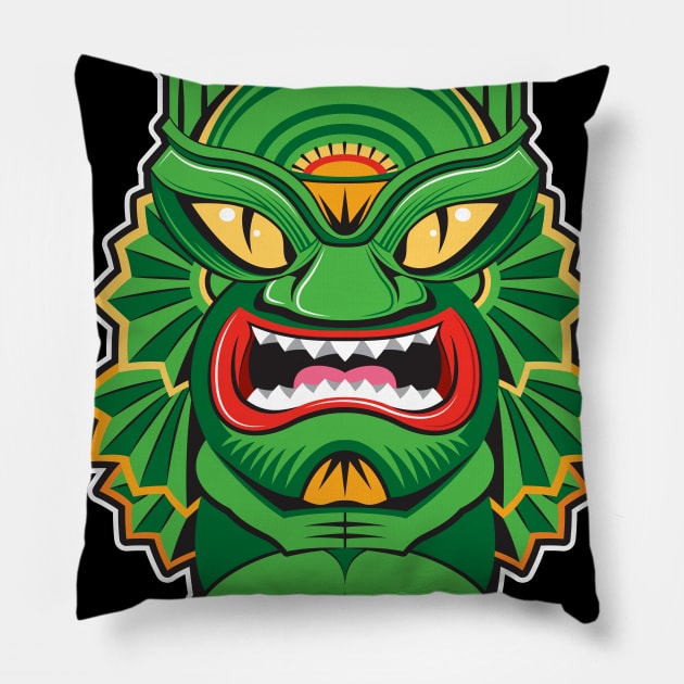 TIKI Creature Pillow by pentoolarts