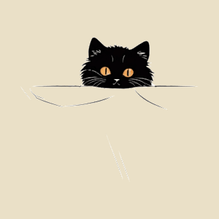 Black cat in pocket T-Shirt