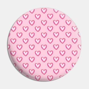 Pink Glitter Hearts Pattern Pin