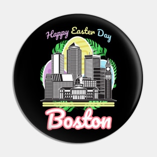 Happy Easter Day Boston Pin