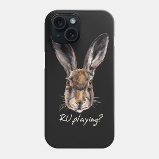 RABBITS "R U playing?" (white letters) Phone Case