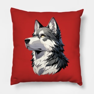 Stunning and Cool Czechoslovakian Vlcak Monochrome and Gold Portrait for Father's Day Pillow