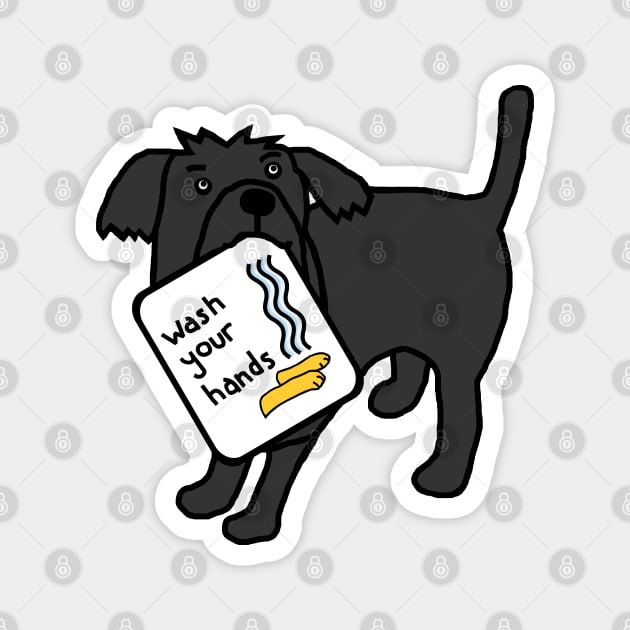 Cute Dog says Wash Your Hands Magnet by ellenhenryart