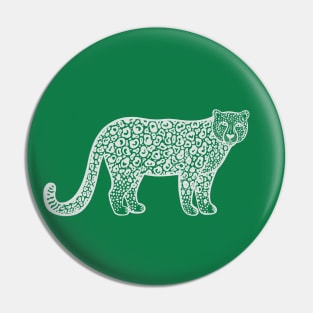 Snow Leopard - hand drawn endangered species big cat design Pin