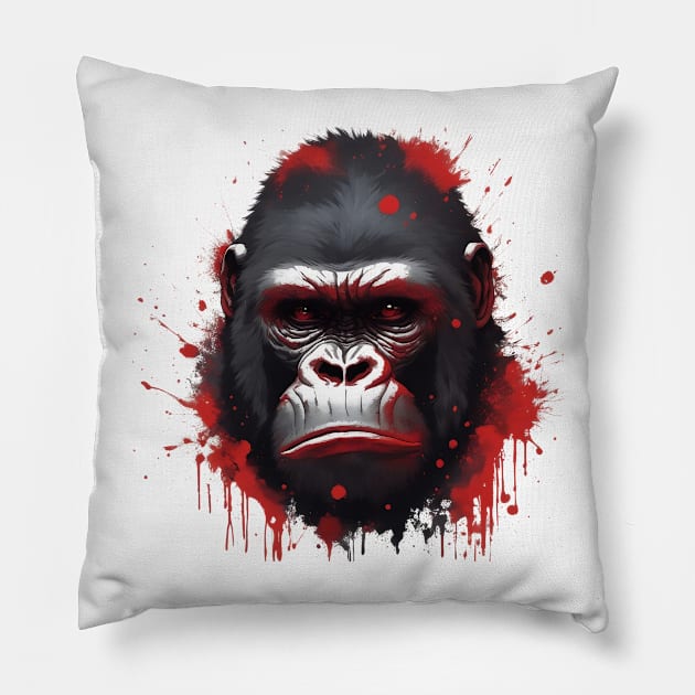 gorilla head Pillow by designerhandsome