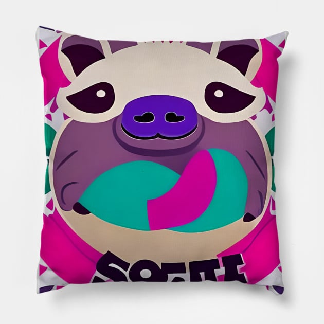 Hang in There Sloth T-Shirt#1 Pillow by IWON