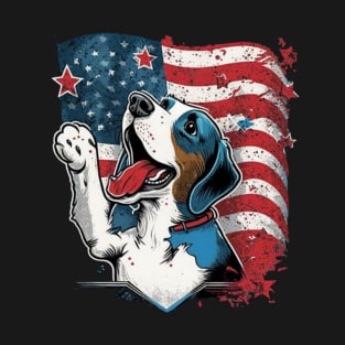 Dogs with an american flag T-Shirt