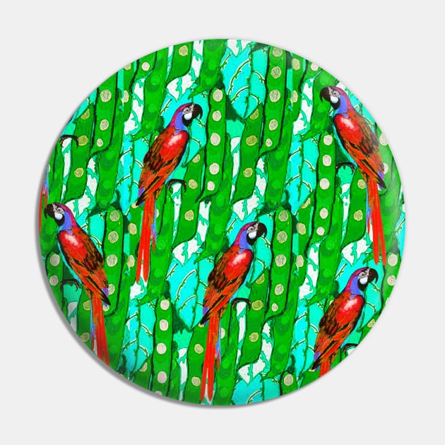 RED MACAWS ,BLUE GREEN LEAVES,TROPICAL PLANTS FLORAL PATTERN Pin by BulganLumini