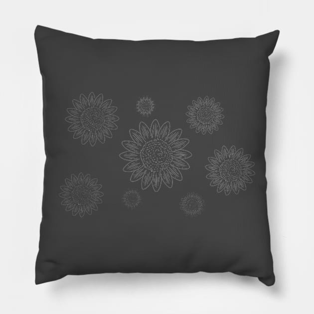 Sunflower Pattern Pillow by LukjanovArt