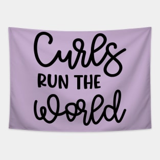 Curls Run The World Hairstylist Curly Hair Cute Tapestry