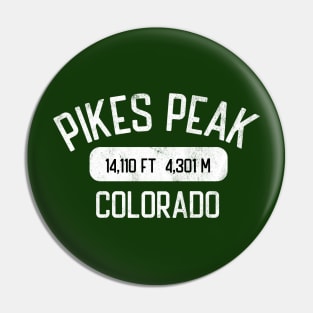 Pikes Peak Colorado Vintage White Athletic 14er Pin