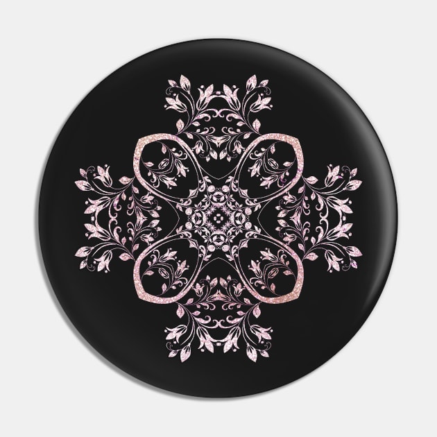 Pink rose gold mandala Pin by CreaKat