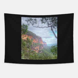 Mountains Cliff With Natural Frame Tapestry