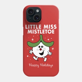Little Miss Mistletoe - Funny Xmas Cartoon - Retro Children's Book Phone Case