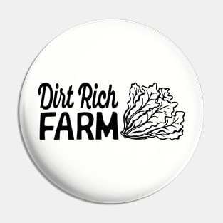 Dirt Rich Farm Logo Pin