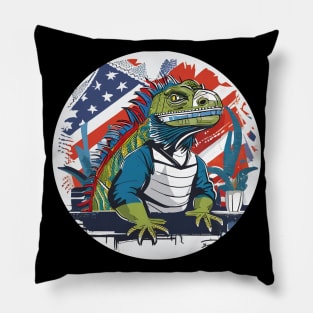 Iguana flag Pillow