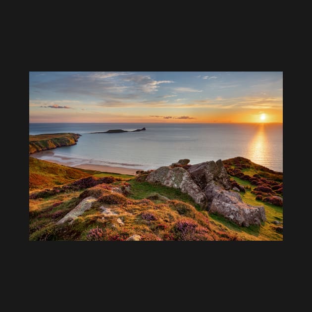 Sunset over Rhossili Bay by dasantillo