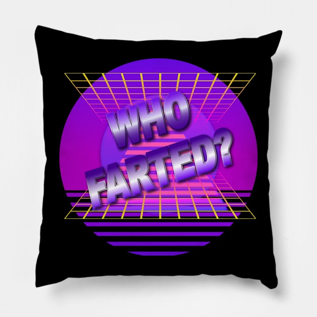 Who Farted? (Chrome) Pillow by dreamsickdesign