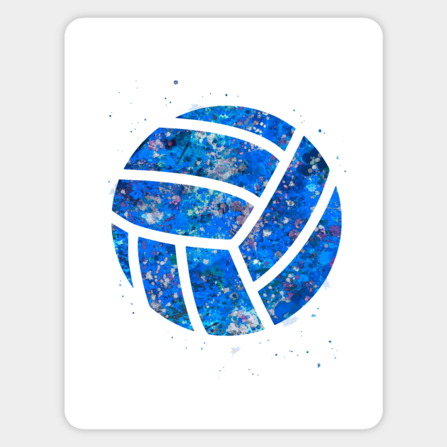 Volleyball Ball blue watercolor - Volleyball Ball - Sticker | TeePublic