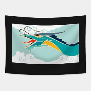 Cyan dragon Tapestry