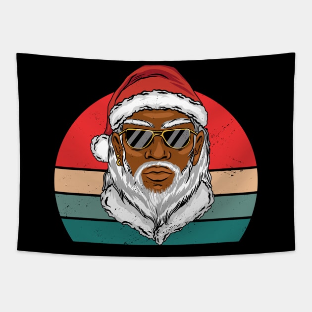 Black Santa, Black Santa Claus, African American Santa, Christmas Tapestry by UrbanLifeApparel