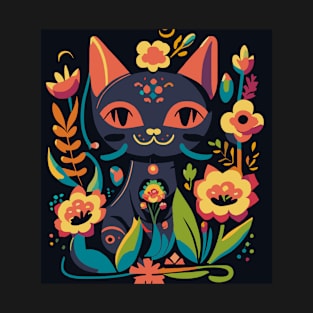 Floral Cat T-Shirt