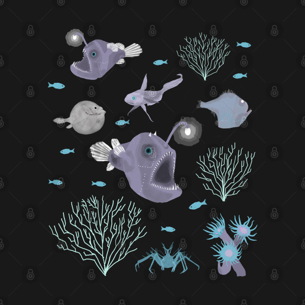 Discover Deep Sea Fish and Plants - Anglerfish - T-Shirt