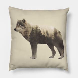 Wolf - Double Exposure Pillow