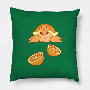 Orange Citrus Turtle Pillow