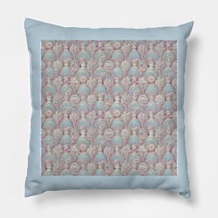 Baby Blue and Baby Pink Rococo No. 1 Pillow