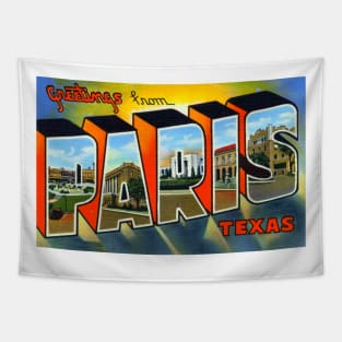 Greetings from Paris, Texas - Vintage Large Letter Postcard Tapestry