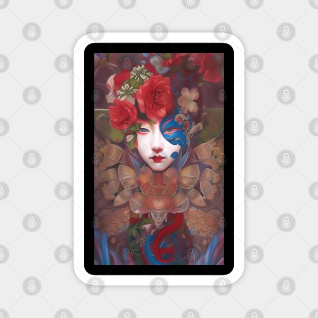 Beautiful Dreamy Exotic Floral Japanese Magnet by ZiolaRosa