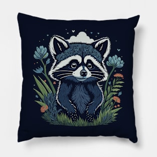 Night Racoon Pillow