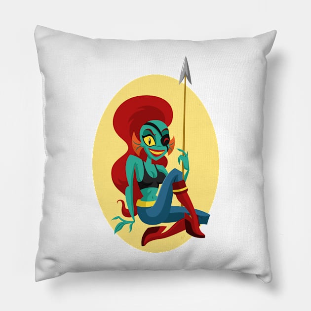 Undyne Pillow by nocturnallygeekyme